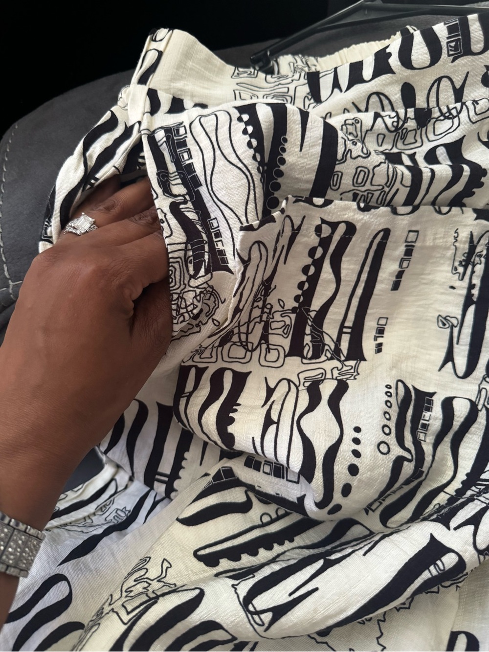 Black and White Abstract Print palazzo pants set